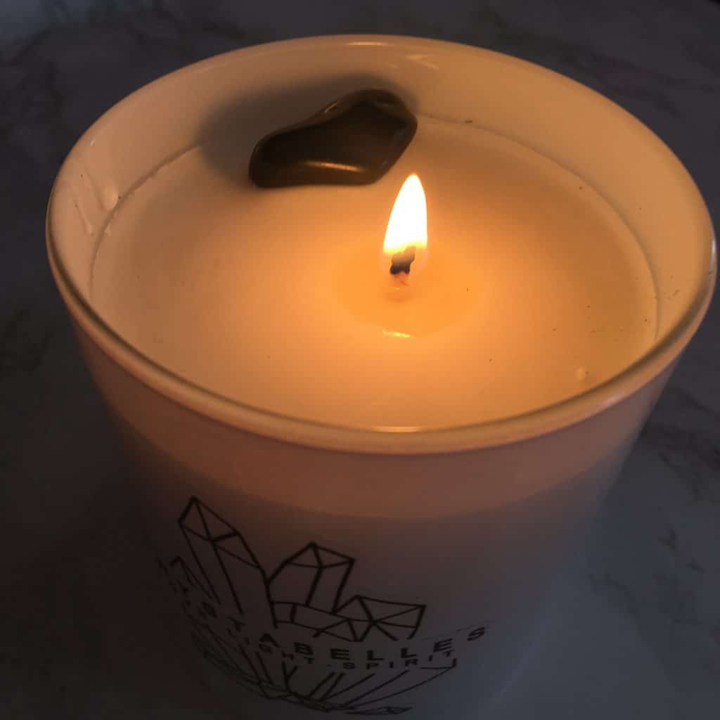 crystal-infused candle