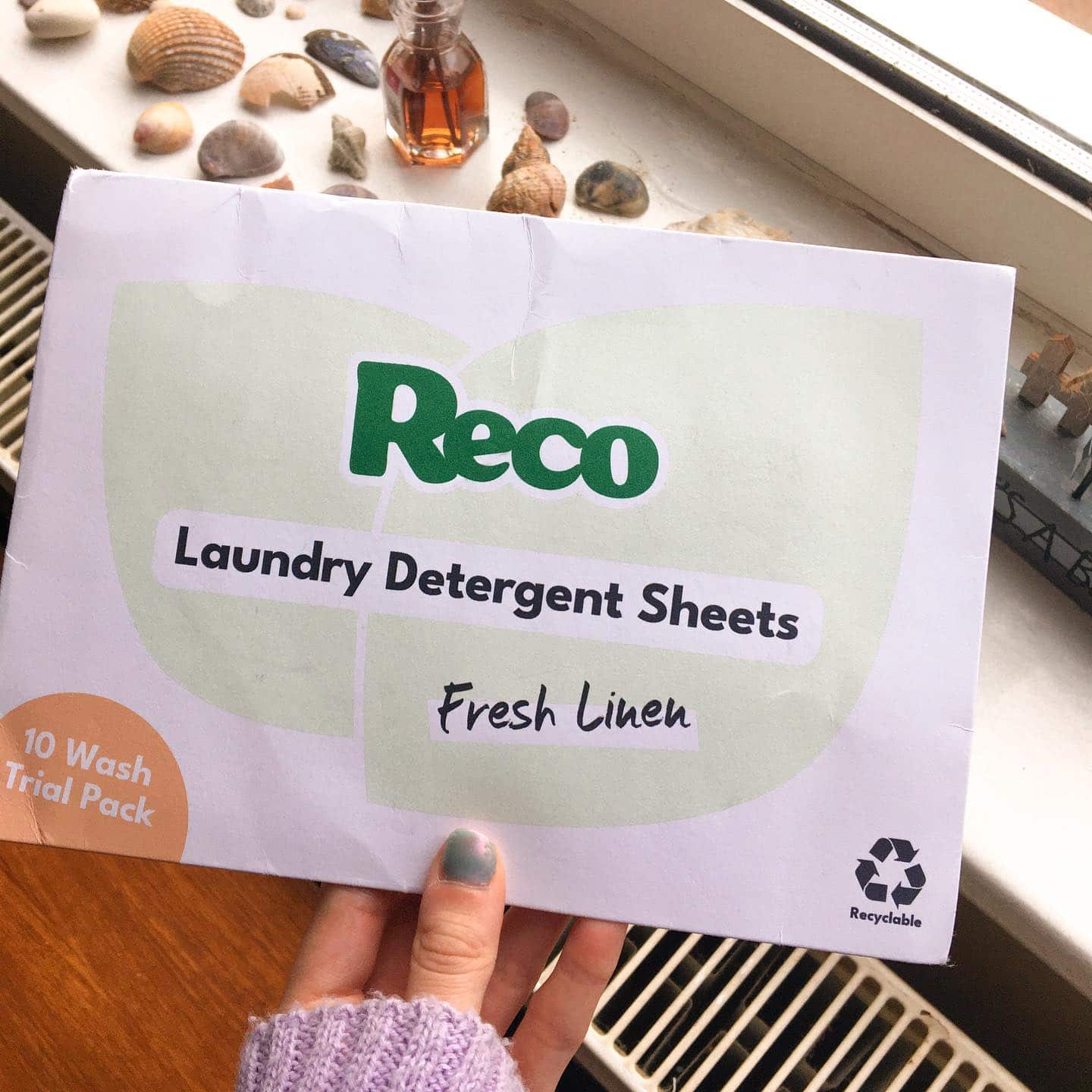 (AD/PR Product) How do you make your washing more eco-friendly?
-
There are a few super simple ways to make your washing more eco-friendly! The easiest way is to choose the cold option, or 30 degrees if you don’t have one. 
-
Another way is to use an eco-friendly laundry detergent 🧺. Reco laundry detergent sheets are really affordable & eco-friendly! All you do is put them at the bottom of your washing machine, before putting your laundry in. 
-
For more ways to make your washing more eco-friendly, check out my blog 💚 link in bio