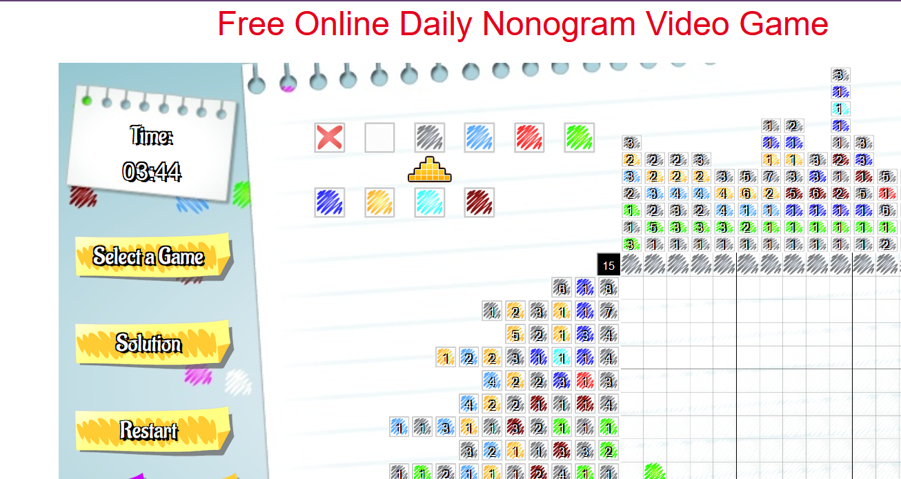 reduce stress: nonogram online screenshot